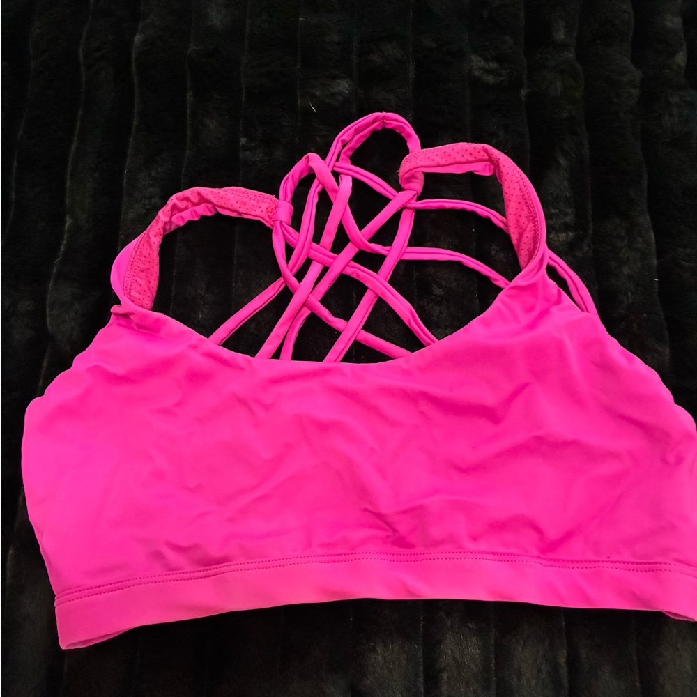 Lululemon Athletica Vibrant Pink Strappy Sports Bra